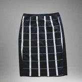 Veronika Maine Black, White & Beige Checkered Pencil Skirt – AU 10